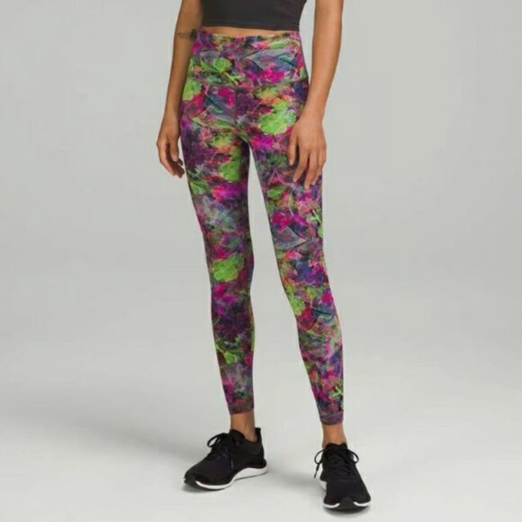 Lululemon Women's Size 0 Multicolor Wunder Train High Rise Leggings - Picture 1 of 6